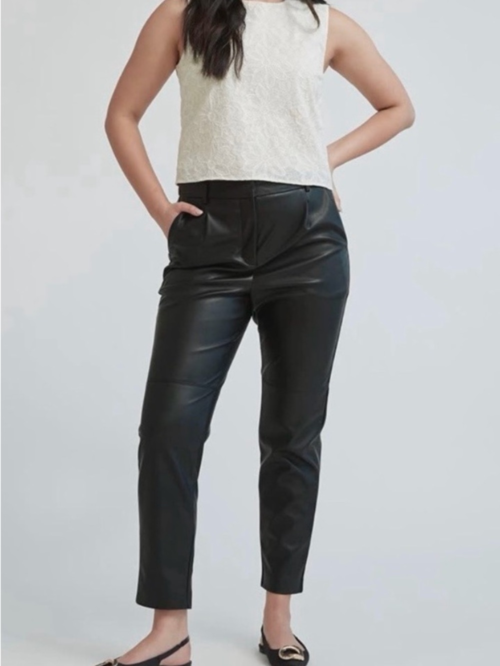 RW&Co Black Faux Leather Slim Trousers